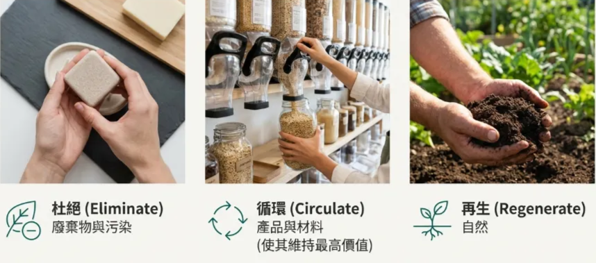 回收塑料完美滿足循環經濟的三大原則。