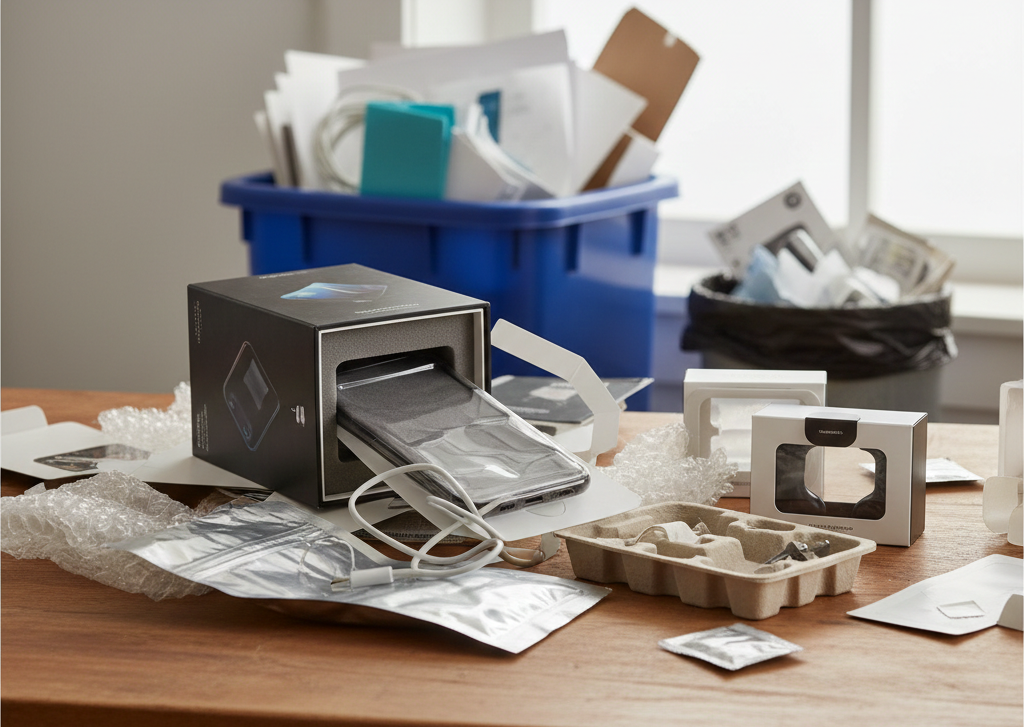 電子產品的混合包裝,因為回收不易,對於品牌永續發展有不佳影響